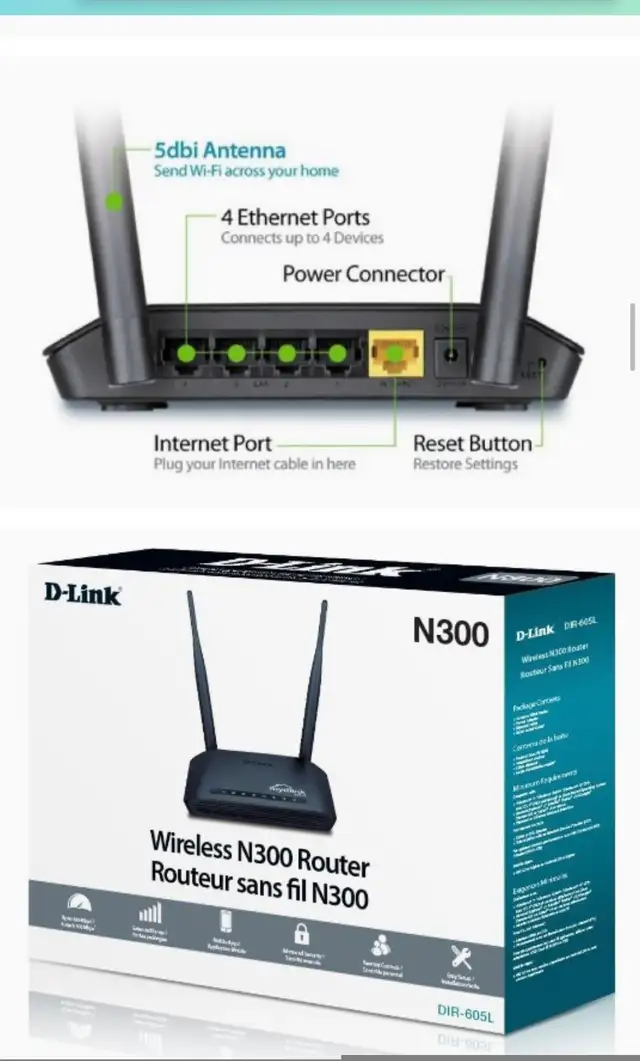D-Link Wireless N300 Router Brand New In Box Factory Sealed in Networking in City of Toronto - Image 7