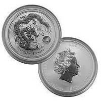 Pièce en argent dragon lion privy lunar II/silver 2012 1 oz