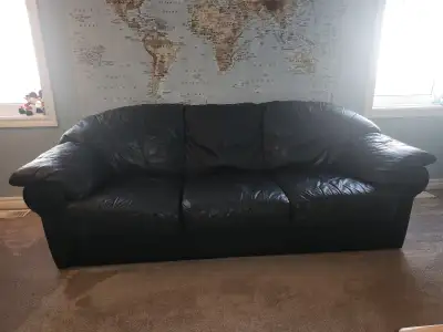 Navy Blue Leather Couch, View more