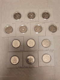 Canada Fifty Cent Collection - 13 coins