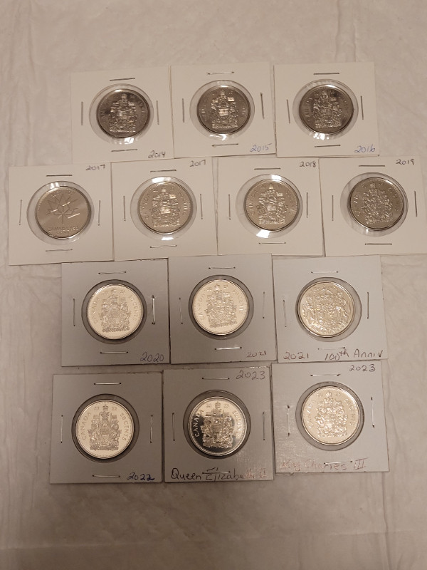 Canada Fifty Cent Collection - 13 coins in Arts & Collectibles in Grande Prairie
