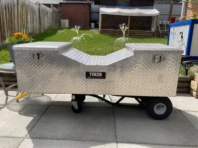 yukon fifth wheel tool box 59" wide used in long box truck will also fit short box but it is tight....