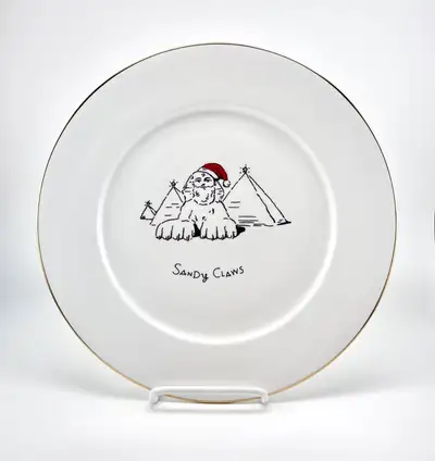 set of 4 funny Christmas dinner plates , View more