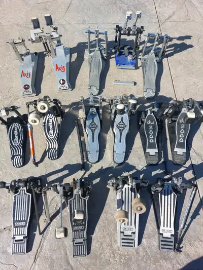 Double kick pedals. TAMA DW MAPEX GIBRALTAR drums, View more