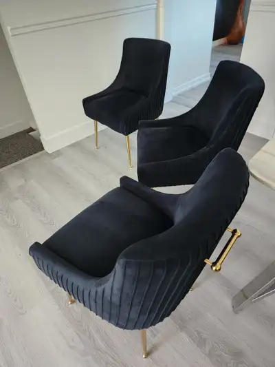 Baudel Tufted Velvet Side Chair with Metal Legs (Set of 6), View more
