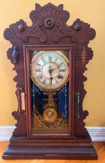 Gingerbread mantle clock, View more