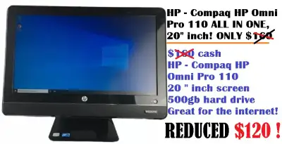 FOR SALE ...HP - Compaq HP Omni Pro 110, "ALL IN ONE", 20" inch, View more