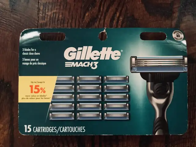 Gillette Mach 3 Razor Blades ( 15 Blade Refills )