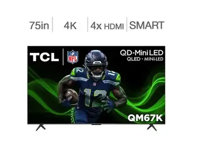 TCL 75" QM67K QLED 4K Smart QD-Mini LED TV with Google TV 144Hz, View more