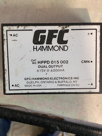 GFC Hammond Hppd-015–002 SSD d'alimentation 15 V 200 mA