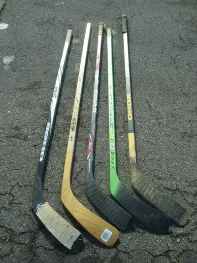 MUST SELL TODAY QUICK DEALS ON 5 RIGHT HAND PRO HOCKEY STICKS!, View more