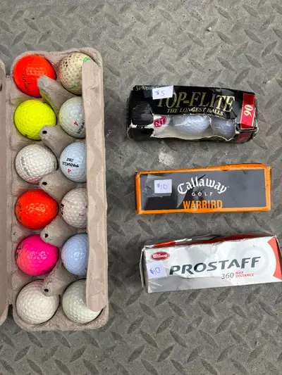 Golf balls- New in box, and recycled posted $5 and up Golf balls recycled $6 for dozen, used Spaldin...
