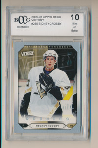 SIDNEY CROSBY 2005-06 UD VICTORY ROOKIE BCCG GRADED 10 MINT