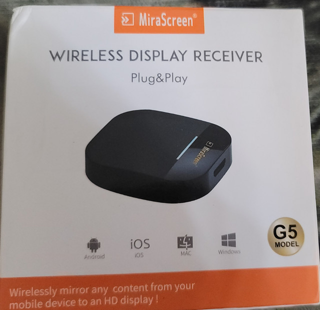 Mirascreen G5 Plus 2.4G/5G WiFi Display Receiver 4K UHD TV Stick in General Electronics in London