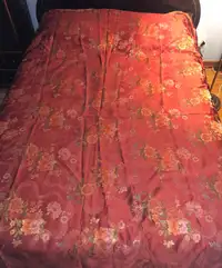 Vintage Luxury Red Flower Bedspread 