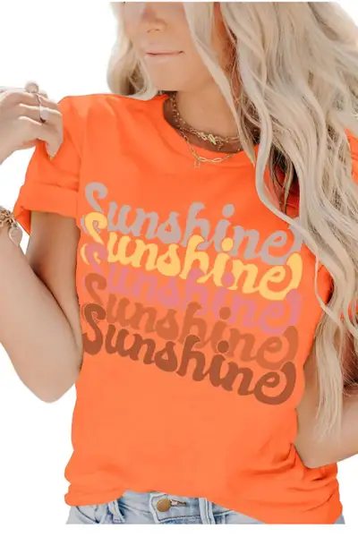 Women’s T Shirts Sunshine Letters, View more
