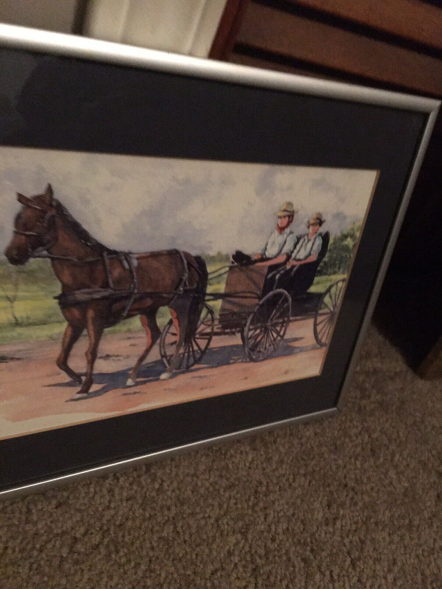 Horse and buggy watercolour  in Arts & Collectibles in Ottawa - Image 3