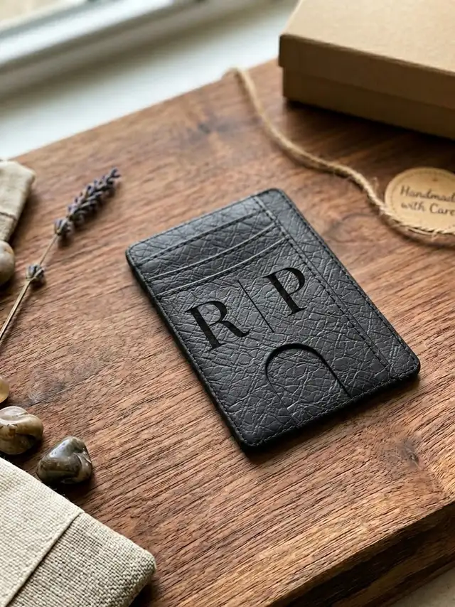 Personalized Slim Wallet | Custom Monogram & Minimalist Design