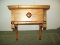 Vintage solid wood shelf with drawer pine