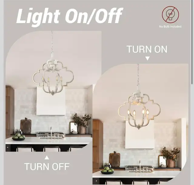 Farmhouse Lantern Chandelier Fan, 20" Rustic Caged Ceiling Fan in Indoor Lighting & Fans in Kitchener / Waterloo - Image 5