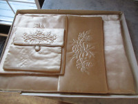 Antique 4 Embroidered Satin Travel lingerie bags