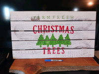 Farm Fresh Christmas Trees Wooden Sign