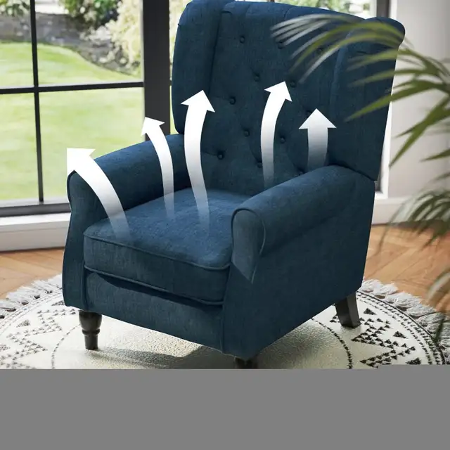 Button Tufted Accent Chair for Living Room - Upholstered Wingbac in Chairs & Recliners in Markham / York Region - Image 11
