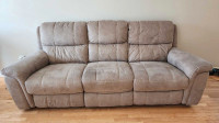 Suede Recliner Couch and Chair