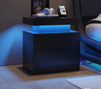 Nightstand - Side Table with LED Lighting - Brand New