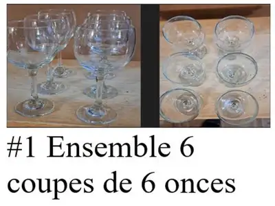 Ensemble de 6  coupes 6 onces (H1Y 3E9), View more