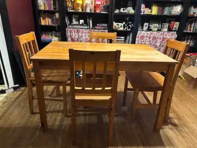 Solid Wood Dining Table and Chair Set, View more