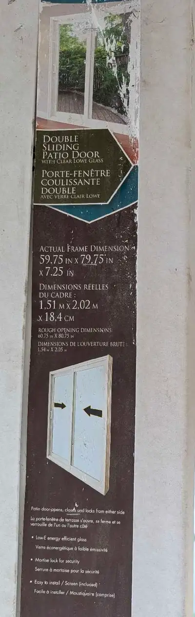 Patio Door.  New Condition, View more