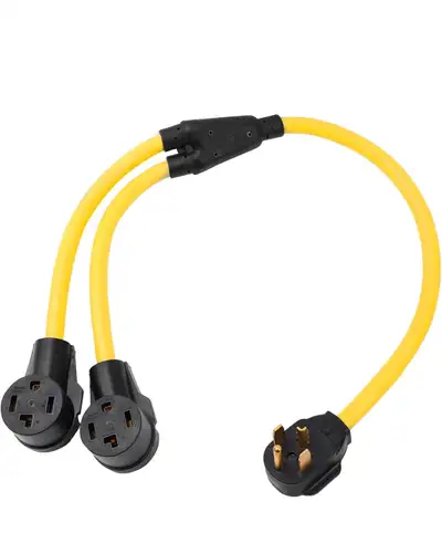 ONETAK NEMA 14-30P to 2 Outlet 14-30R Y Splitter STW 3 Feet 120V, View more