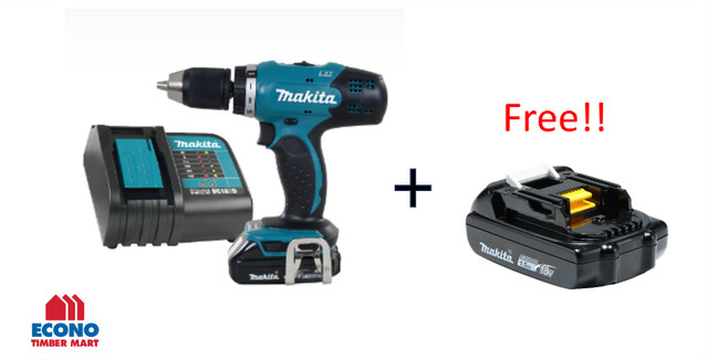 MAKITA 18V 1/2" Lithium-ion + Extra Free Battery worth $50 in Power Tools in Prince Albert