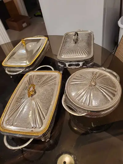 4 queen anne serving dishes.