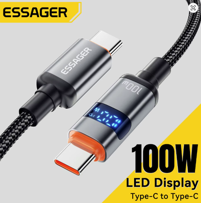 USB Type C To USB C Cable  Digital Dispaly For 100W Fast  charge, View more