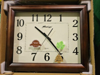 Maple leaf Time piece Quartz Wooden Rectangular Wall Clock