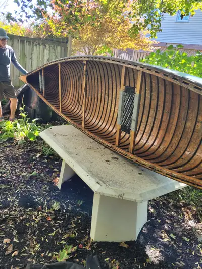 Peterborough cedar strip canoe, View more