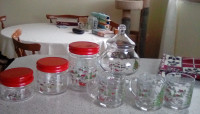 Christmas canister set,candy jar, mugs