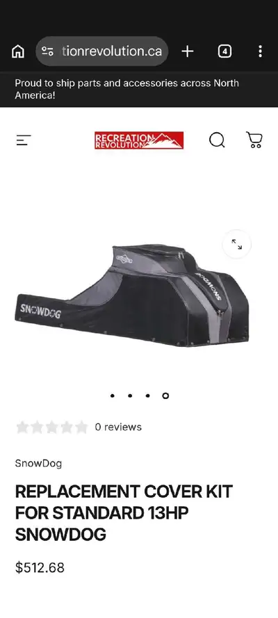 Cover for a standard 13hp Snowdog in decent used condition. Zippers all in working order. New replac...