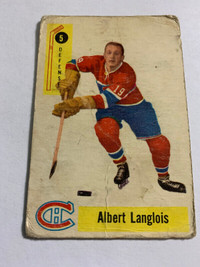 1958-59 PARKHURST #5 MONTREAL CANADIENS ALBERT LANGLOIS RC. CARD