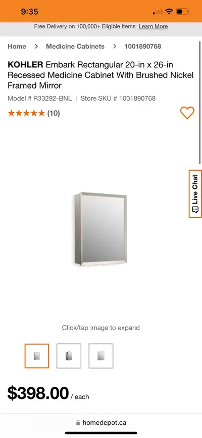 KOHLER Embark Rectangular 20-in x 26-in Recessed Medicine Cabine, View more