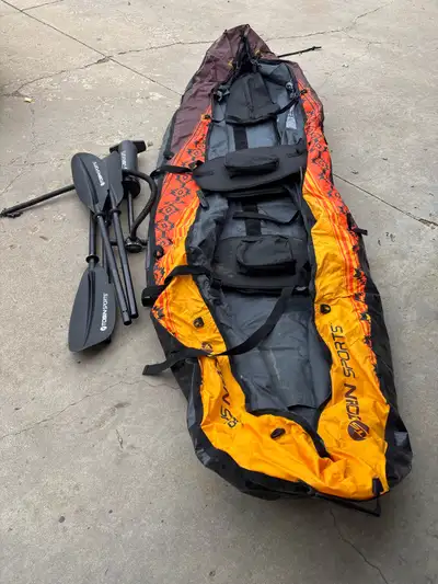 Glide across the water with this used Tobin Sports 2 person inflatable kayak, perfect for spontaneou...