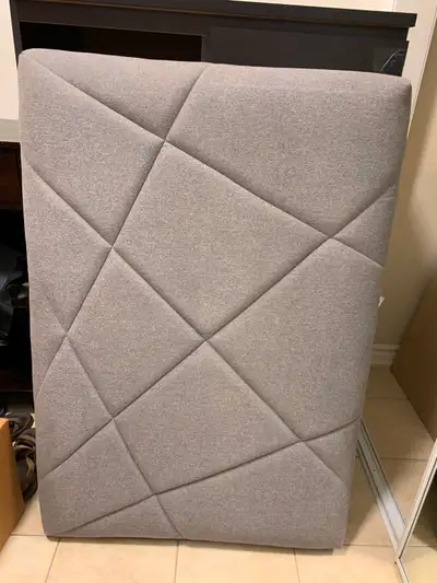 FREE - Single//Twin Grey Fabric Bed Frame, View more