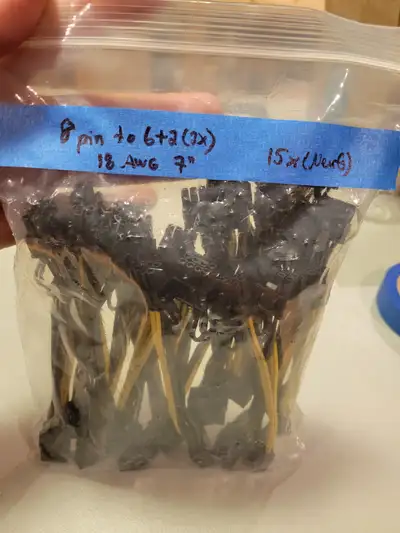 Lot pcie splitters 8 to 6+2 pin, View more