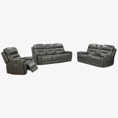 3-Piece Manual Recliner Set In Air Leather Upholstery Clearance, View more