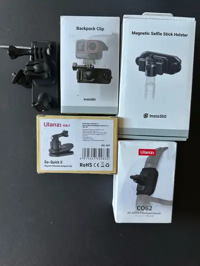 I'm selling a variety of Insta360 action camera accessories, perfect for expanding your filming capa...
