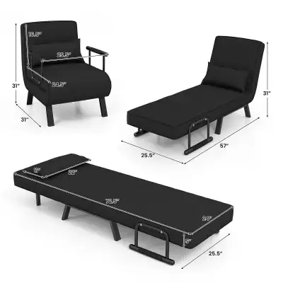 Convertible Sofa Bed, 4-in-1 Sleeper Chair with Pillow, View more