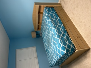 Beige Modern Double Bed (Storage & Bookshelf) + Side Table, View more