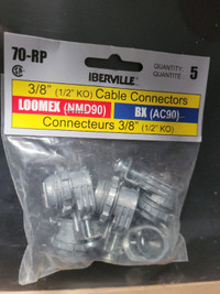 Package Of 5 X 3/8" Cable Connectors